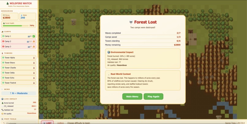 Inferno Defense- A Wildfire Strategy Game – screenshot 2