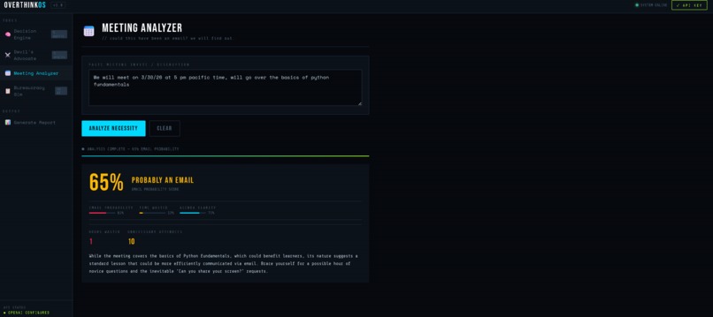 OverThinkOS – screenshot 4
