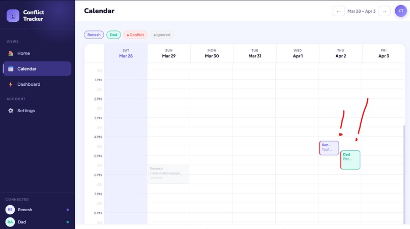 Schedule Conflict Manager – screenshot 2