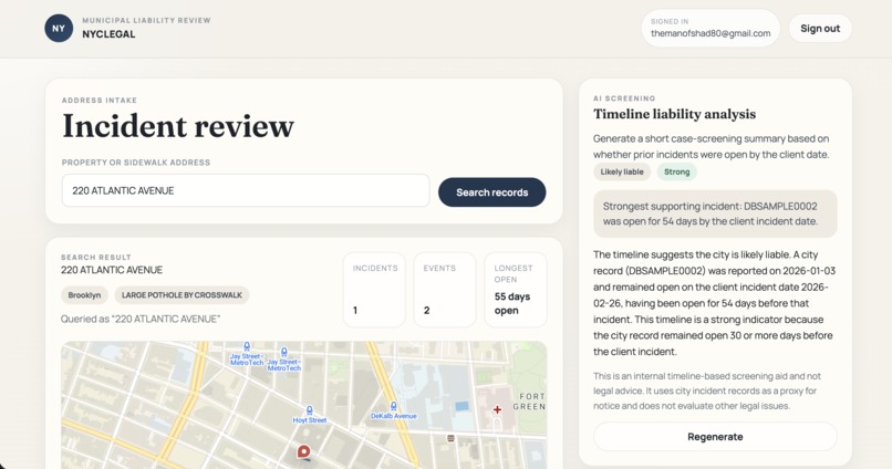 NYCLegal – screenshot 1