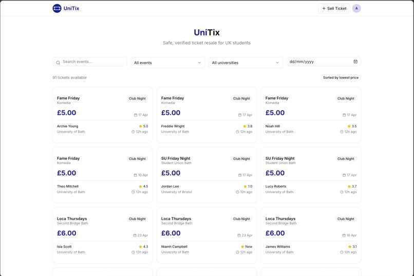 UniTix – screenshot 1