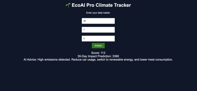EcoAI Pro: Smart Climate Action Assistant – screenshot 1
