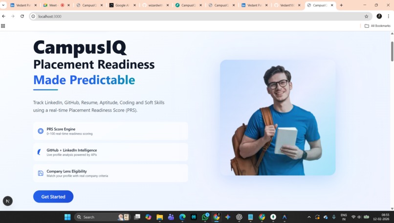 CampusIQ- Campus Placement Readiness Intelligence System – screenshot 1