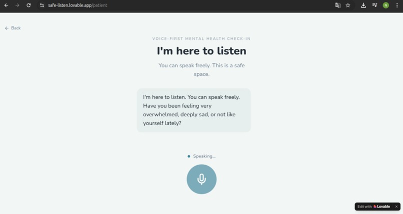 Voice-first mental health support – screenshot 2