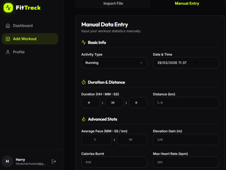 FitTrack – screenshot 3