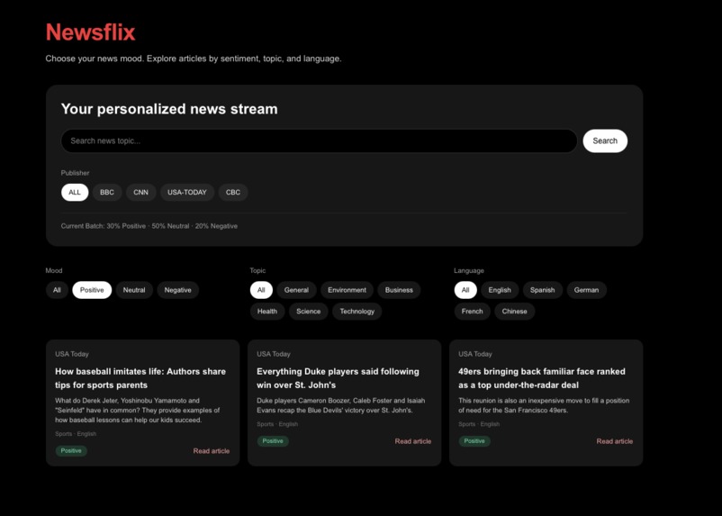 Newsflix – screenshot 1