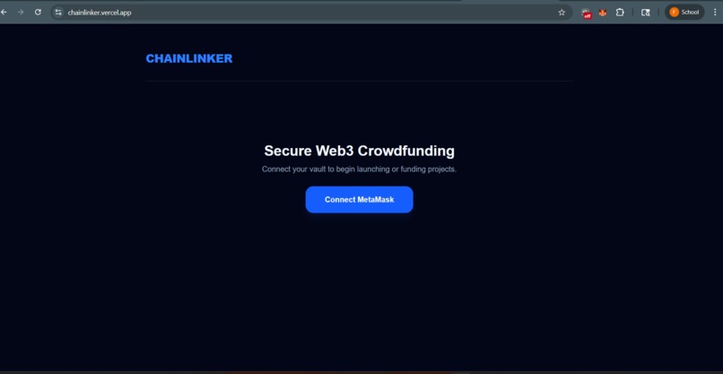ChainLinker: Decentralized Project CrowdFunding Hub – screenshot 1