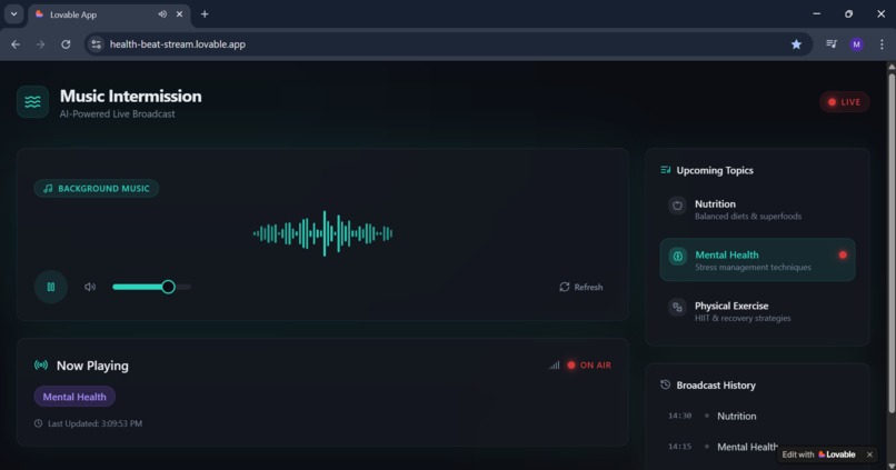 AI Health Radio: Hybrid Edge-AI Broadcast – screenshot 1