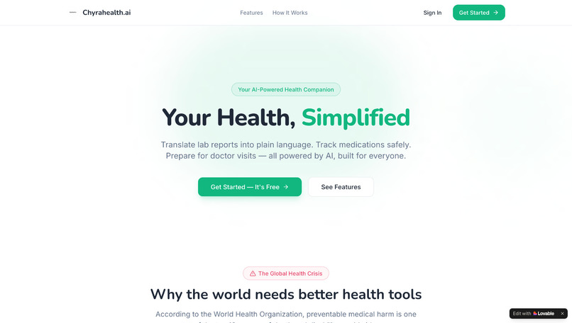 Chyrahealth.ai – screenshot 1