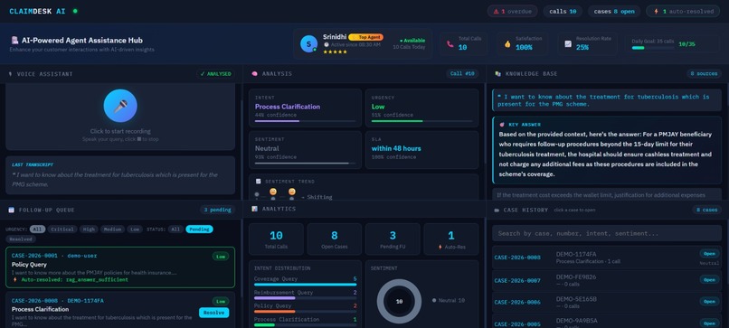 ClaimDesk AI - Automating Claim Insights for Agents – screenshot 2