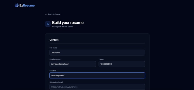 EZResume – screenshot 3