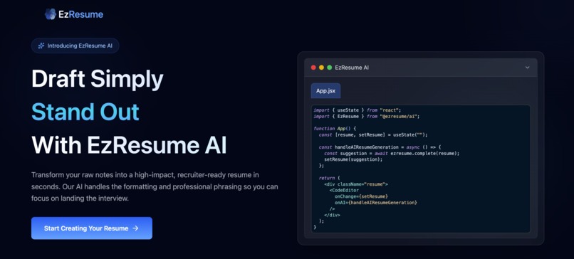EZResume – screenshot 1