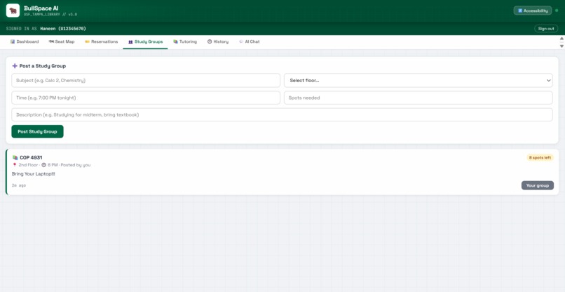 BullSpace AI — USF Smart Library System – screenshot 9