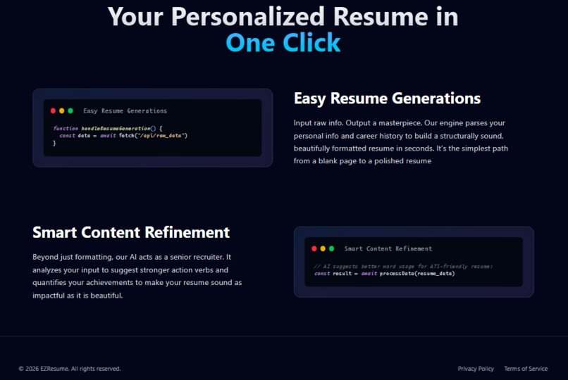EZResume – screenshot 2