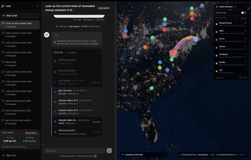 Leaf - A Modern, Sustainable LLM Interface – screenshot 1
