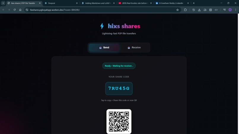 P2P File Transfer – screenshot 1