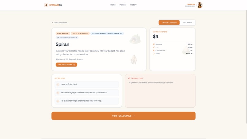 StoneAgeOS: AI Survival Route Planner – screenshot 3