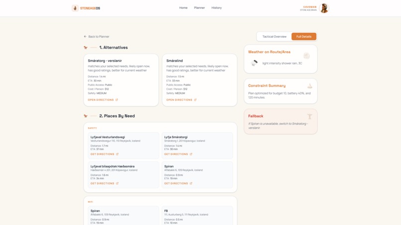 StoneAgeOS: AI Survival Route Planner – screenshot 4