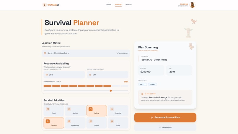 StoneAgeOS: AI Survival Route Planner – screenshot 2
