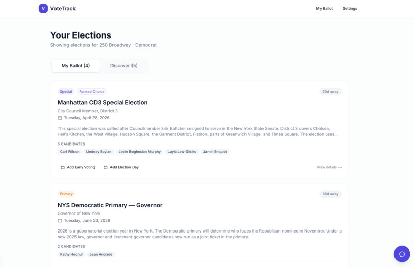 VoteTrack – screenshot 1