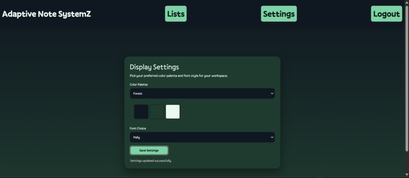 Adaptive Note SystemZ – screenshot 3