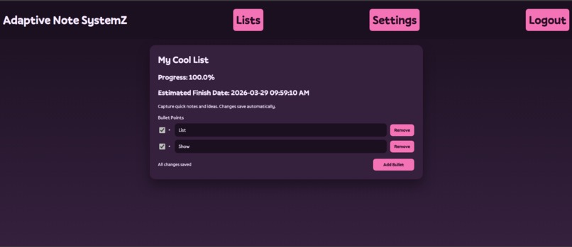 Adaptive Note SystemZ – screenshot 5