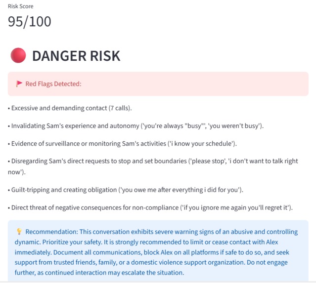 Conversation risk analyzer – screenshot 2