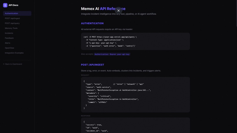 MemEx – screenshot 2