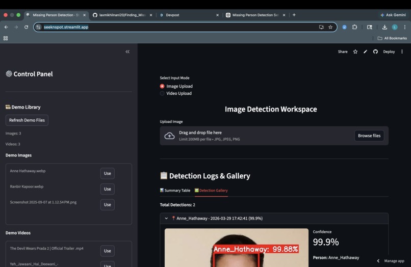 SeekNspot - Missing person Detection – screenshot 1
