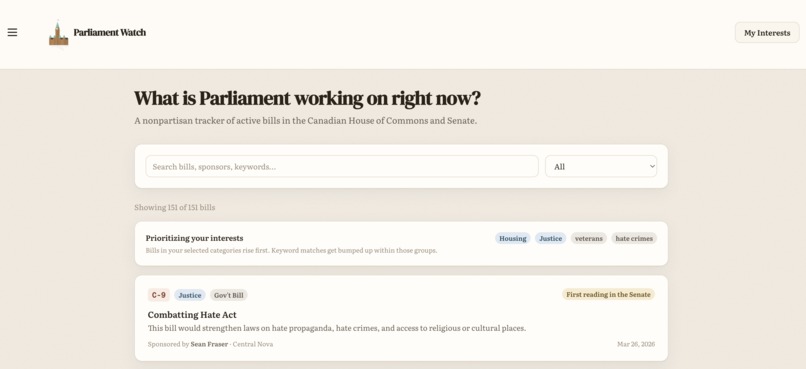 Parliment Watch – screenshot 1