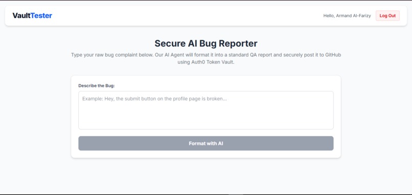 VaultTester: Secure AI Bug Reporter – screenshot 2