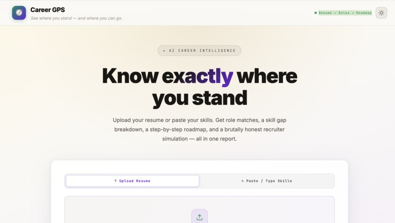 AI Career GPS – Skill Gap Analyzer for Tech – screenshot 1