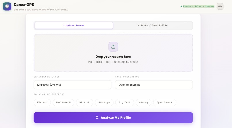 AI Career GPS – Skill Gap Analyzer for Tech – screenshot 3