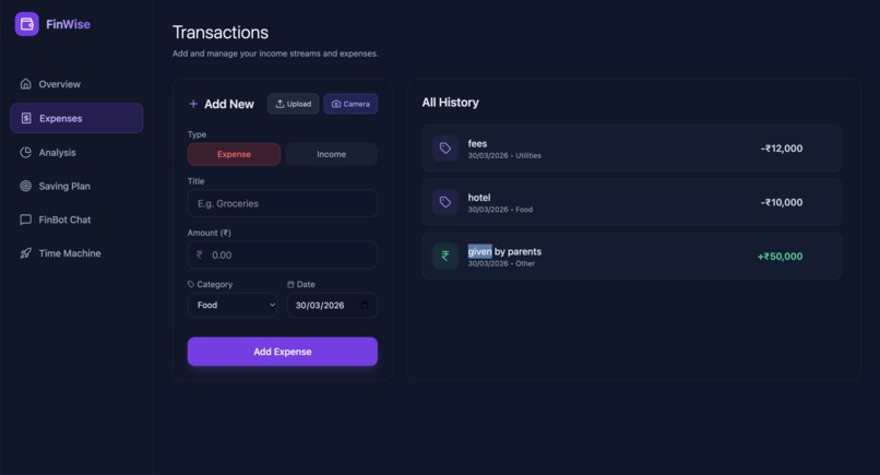 AI Financial Advisor for Students ( finwise) – screenshot 2