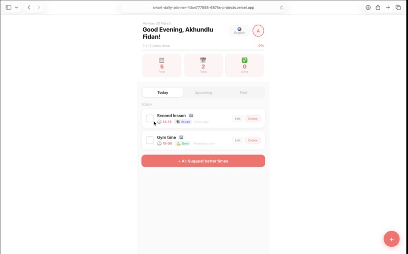 Smart Daily Planner – screenshot 1