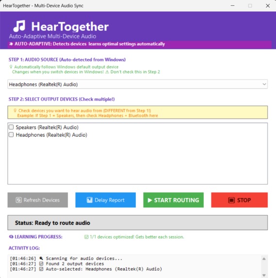 HearTogether - AI-Powered Multi-Device Audio Sync – screenshot 1