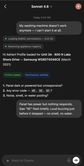 From Broken Appliance to Agentic Autonomous Resolution.  – screenshot 1