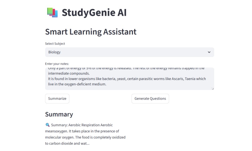 StudyGenie AI – screenshot 1