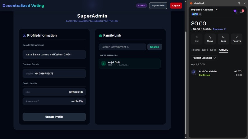 Decentralized Voting System using Blockchain – screenshot 2
