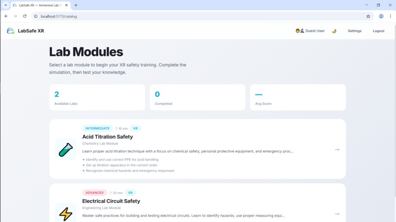 LabSafeXR – screenshot 1