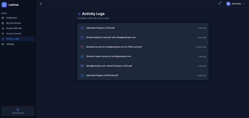 LokHub – Secure Digital Identity & Document Vault – screenshot 4
