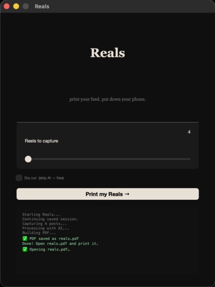 Reals – screenshot 3