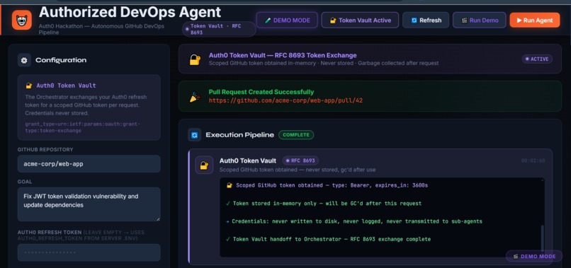 Authorized DevOps Agent – screenshot 1