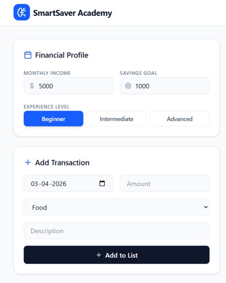 SmartSaver Academy – AI-Powered Financial Learning Assistant – screenshot 2