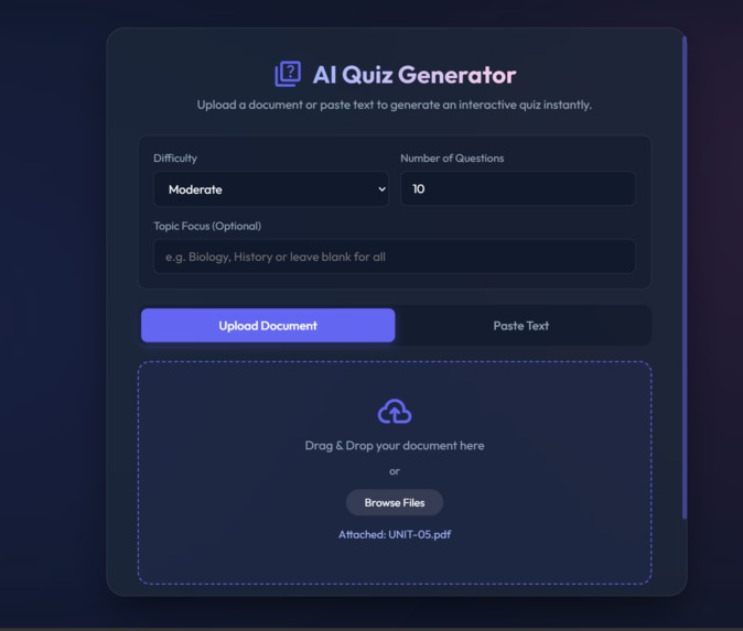 ai-quiz-generator – screenshot 1