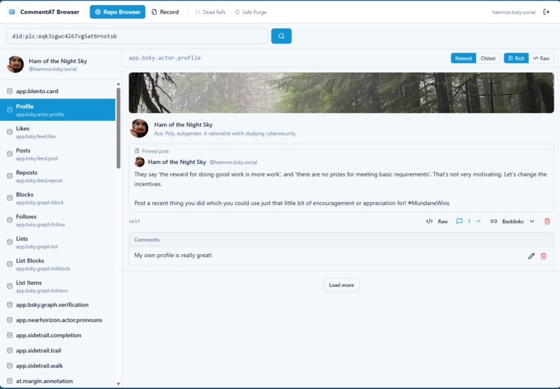 Comment ATProto Browser – screenshot 1