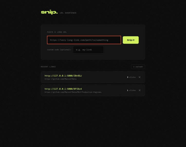 snip.URL Shortener – screenshot 1