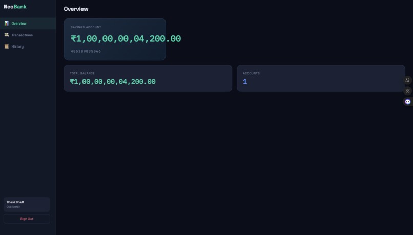 NeoBank - Online Banking Automation System – screenshot 2