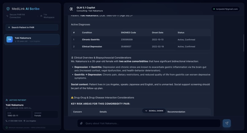 MediLink AI Scribe – screenshot 2