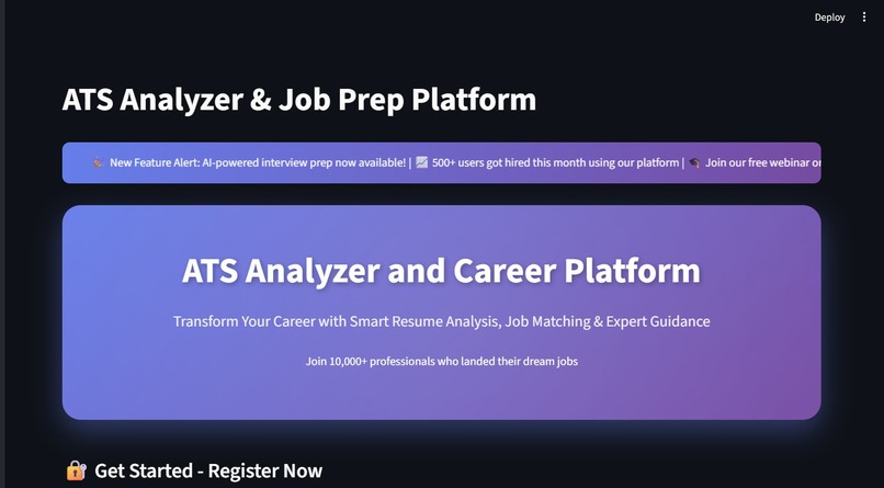 ATS Analyzer and JOB Prep Platform  – screenshot 1